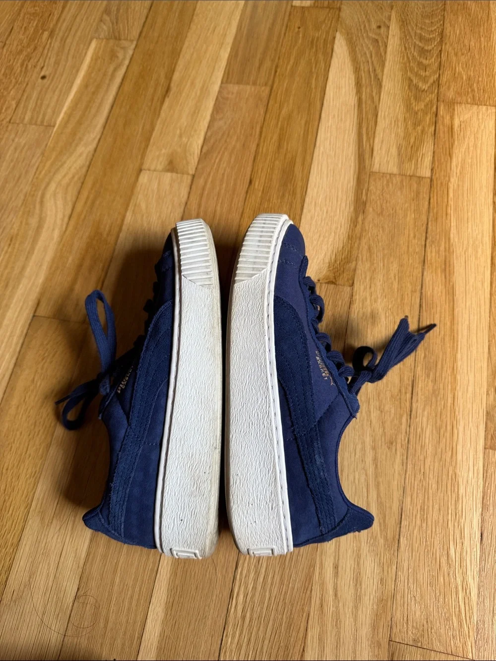 Puma Blue Suede Sneakers with White Sole